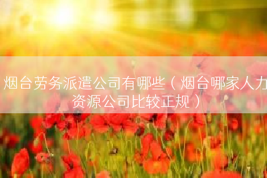 烟台劳务派遣公司有哪些（烟台哪家人力资源公司比较正规）