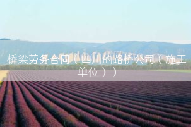 桥梁劳务合同（四川的路桥公司（施工单位））