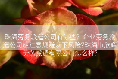 珠海劳务派遣公司有哪些？企业劳务派遣公司应注意规避以下风险?珠海市欣辉劳务派遣有限公司怎么样?