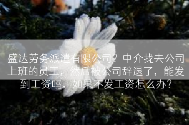 盛达劳务派遣有限公司？中介找去公司上班的员工，然后被公司辞退了，能发到工资吗，如果不发工资怎么办？