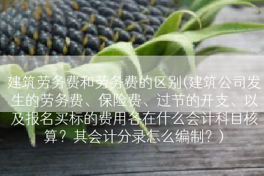 建筑劳务费和劳务费的区别(建筑公司发生的劳务费、保险费、过节的开支、以及报名买标的费用各在什么会计科目核算？其会计分录怎么编制？)