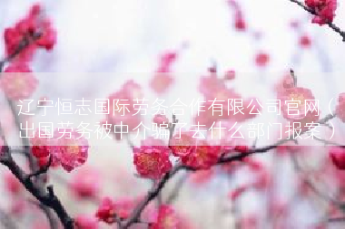 辽宁恒志国际劳务合作有限公司官网（出国劳务被中介骗了去什么部门报案）