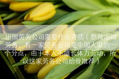 出国劳务公司需要什么资质（想做出国劳务，有一家劳务公司是中国人联的一个分点，由于本人不擅长体力劳动，所以这家劳务公司给我推荐）