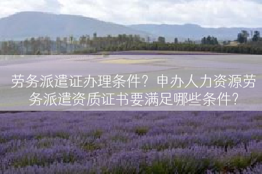 劳务派遣证办理条件？申办人力资源劳务派遣资质证书要满足哪些条件？