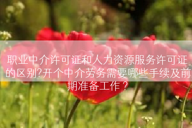 职业中介许可证和人力资源服务许可证的区别?开个中介劳务需要哪些手续及前期准备工作 ?