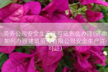 劳务公司安全生产许可证怎么办理(济南如何办理建筑劳务有限公司安全生产许可证)