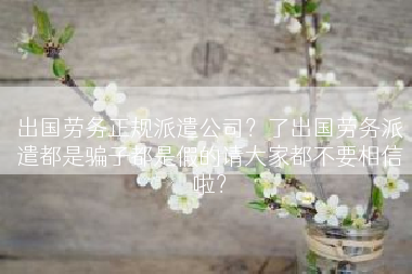 出国劳务正规派遣公司？了出国劳务派遣都是骗子都是假的请大家都不要相信啦？