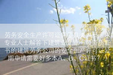 劳务安全生产许可证需要几类人员（求专业人士解答下建筑业企业一级资质证书的建筑劳务公司的安全生产许可证延期申请需要好多本A、B、C证书？）