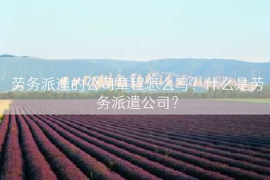 劳务派遣的公司章程怎么写？什么是劳务派遣公司？