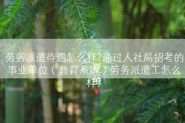 劳务派遣待遇怎么样?通过人社局招考的事业单位（教育系统）劳务派遣工怎么样?