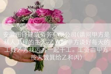 安徽图铎建筑劳务有限公司(请问甲方是私人工程的主人,乙方跟甲方谈好每天的工钱乙方找丙方一起干工。工资由甲方按天数箕给乙和丙)