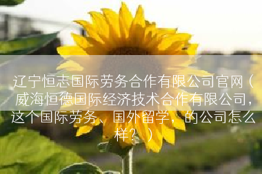 辽宁恒志国际劳务合作有限公司官网（威海恒德国际经济技术合作有限公司，这个国际劳务、国外留学，的公司怎么样？）