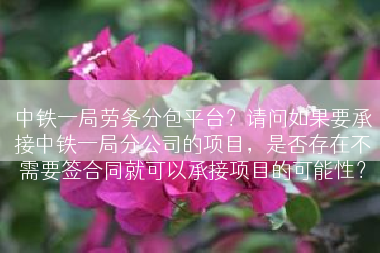 中铁一局劳务分包平台？请问如果要承接中铁一局分公司的项目，是否存在不需要签合同就可以承接项目的可能性？