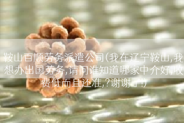 鞍山百顺劳务派遣公司(我在辽宁鞍山,我想办出国劳务,请问谁知道哪家中介好,收费低而且还准,?谢谢了!)