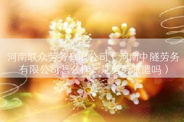 河南联众劳务有限公司（河南中隧劳务有限公司怎么样，是劳务派遣吗）