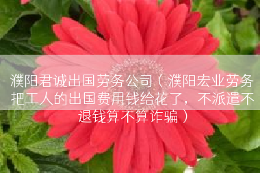 濮阳君诚出国劳务公司（濮阳宏业劳务把工人的出国费用钱给花了，不派遣不退钱算不算诈骗）