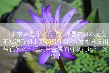 日本纳豆是什么东西？我要去日本劳务不知道飞机上可以带什么1洗发水牙膏用带很多么？闹表带金属的可以托运？  谢谢？