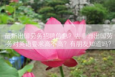 最新出国劳务招聘信息？去非洲出国劳务对英语要求高不高？有朋友知道吗？