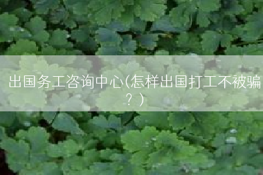出国务工咨询中心(怎样出国打工不被骗？)