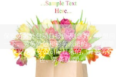 保安劳务外包项目报价表(您好，我想问一下，劳务外包和劳务派遣的 ，我们单位保安是保安公司配过来的，算劳务外包、劳务派遣)