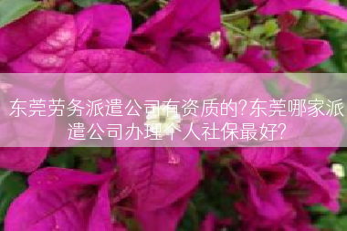 东莞劳务派遣公司有资质的?东莞哪家派遣公司办理个人社保最好?