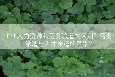 企业人力资源和劳务派遣的区别？劳务派遣与人才派遣的区别？