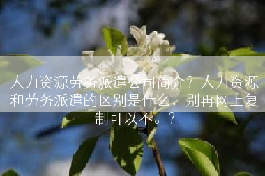 人力资源劳务派遣公司简介？人力资源和劳务派遣的区别是什么，别再网上复制可以不。？