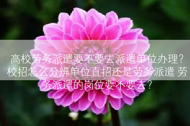 高校劳务派遣要不要去派遣单位办理？校招怎么分辨单位直招还是劳务派遣 劳务派遣的岗位要不要去？