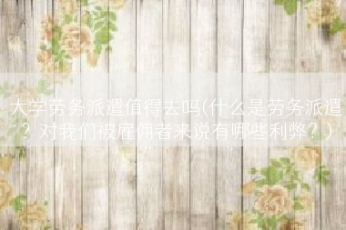 大学劳务派遣值得去吗(什么是劳务派遣？对我们被雇佣者来说有哪些利弊？)