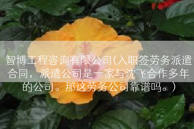 智博工程咨询有限公司(入职签劳务派遣合同，派遣公司是一家与沈飞合作多年的公司。那这劳务公司靠谱吗。)