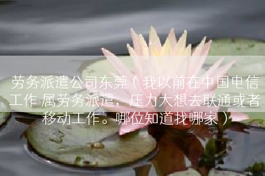 劳务派遣公司东莞（我以前在中国电信工作 属劳务派遣，压力大想去联通或者移动工作。哪位知道找哪家）
