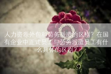人力资源外包和劳务派遣的区别？在国有企业中正式员工与劳务派遣员工有什么具体的区别？