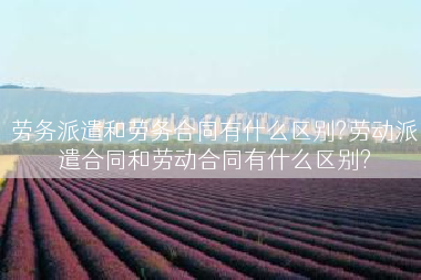 劳务派遣和劳务合同有什么区别?劳动派遣合同和劳动合同有什么区别?