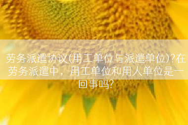 劳务派遣协议(用工单位与派遣单位)?在劳务派遣中，用工单位和用人单位是一回事吗?