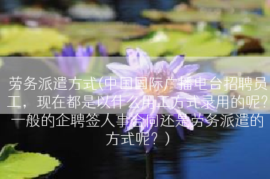 劳务派遣方式(中国国际广播电台招聘员工，现在都是以什么用工方式录用的呢？一般的企聘签人事合同还是劳务派遣的方式呢？)