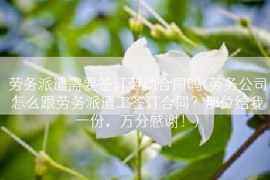劳务派遣需要签订劳动合同吗(劳务公司怎么跟劳务派遣工签订合同？那位给我一份，万分感谢！)