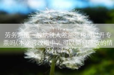 劳务派遣一般纳税人差额征税可以开专票吗(本次营改增中，可以简易征收的情况有哪些)