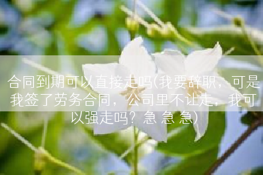 合同到期可以直接走吗(我要辞职，可是我签了劳务合同，公司里不让走，我可以强走吗？急 急 急)