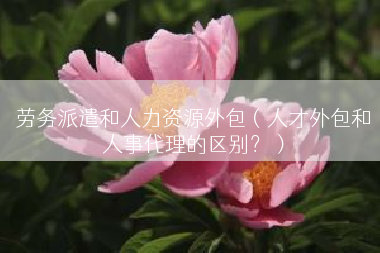 劳务派遣和人力资源外包（人才外包和人事代理的区别？）
