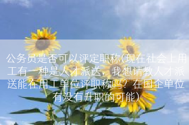 公务员是否可以评定职称(现在社会上用工有一种是人才派送，我想请教人才派送能在用工单位评职称吗？在国企单位有没有升职的可能)