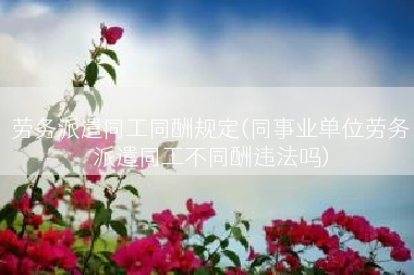 劳务派遣同工同酬规定(同事业单位劳务派遣同工不同酬违法吗)