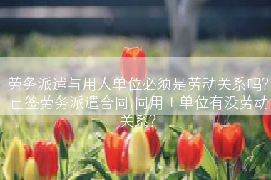 劳务派遣与用人单位必须是劳动关系吗?已签劳务派遣合同,同用工单位有没劳动关系?
