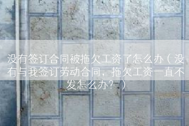 没有签订合同被拖欠工资了怎么办（没有与我签订劳动合同，拖欠工资一直不发怎么办？）