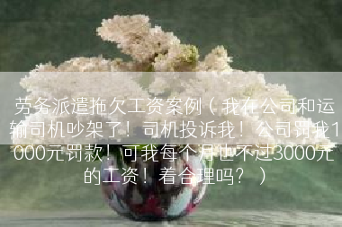劳务派遣拖欠工资案例（我在公司和运输司机吵架了！司机投诉我！公司罚我1000元罚款！可我每个月也不过3000元的工资！着合理吗？）