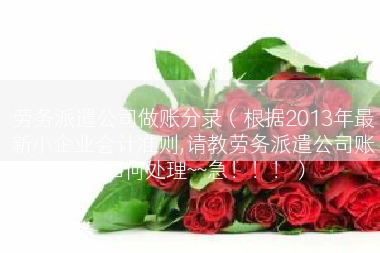 劳务派遣公司做账分录（根据2013年最新小企业会计准则,请教劳务派遣公司账务如何处理~~急！！！）