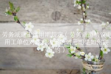 劳务派遣工试用期规定（劳务派遣协议中用工单位对派遣人员的试用期是如何规定的）