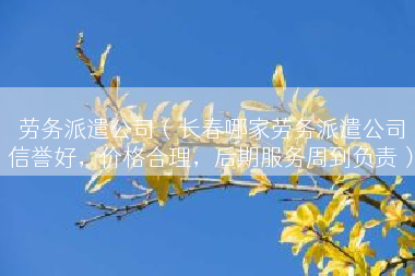 劳务派遣公司（长春哪家劳务派遣公司信誉好，价格合理，后期服务周到负责）