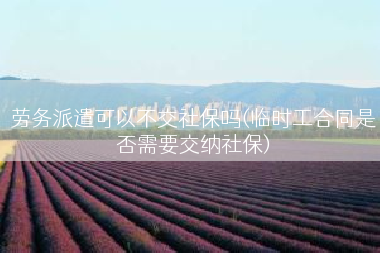 劳务派遣可以不交社保吗(临时工合同是否需要交纳社保)