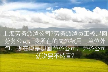 上海劳务派遣公司?劳务派遣员工被退回劳务公司，我所在的岗位被用工单位外包，现在说是退回劳务公司，劳务公司就说要不然直?