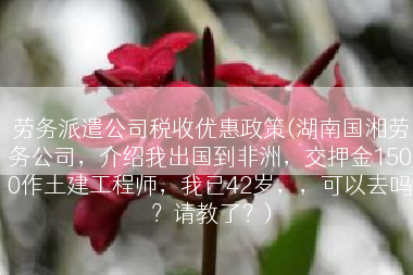 劳务派遣公司税收优惠政策(湖南国湘劳务公司，介绍我出国到非洲，交押金1500作土建工程师，我已42岁，，可以去吗？请教了？)